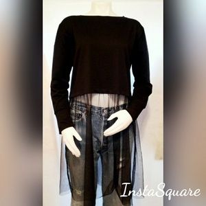 Melrose and Market Black Pullover + Tulle